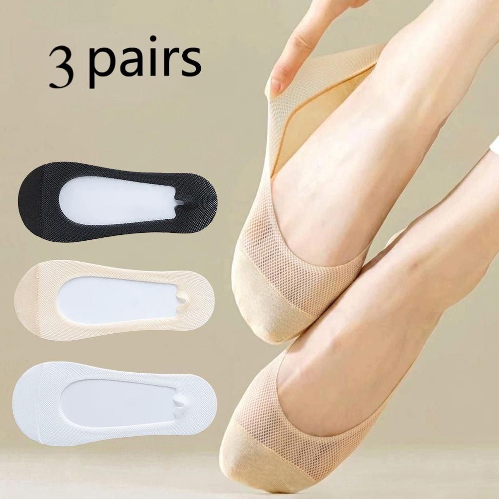 Invisibility Sock Loafer - 3 Paar unsichtbare Damen-Socken, rutschfeste, atmungsaktive,