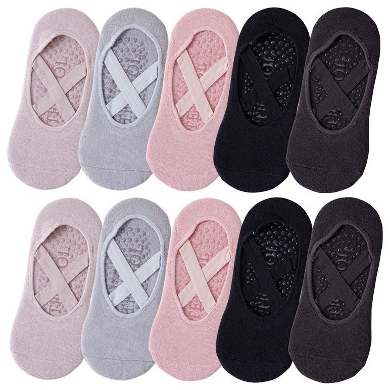 Grip Sock Yoga - 1/3 Paar Yoga-Socken für Damen, Baumwolle,