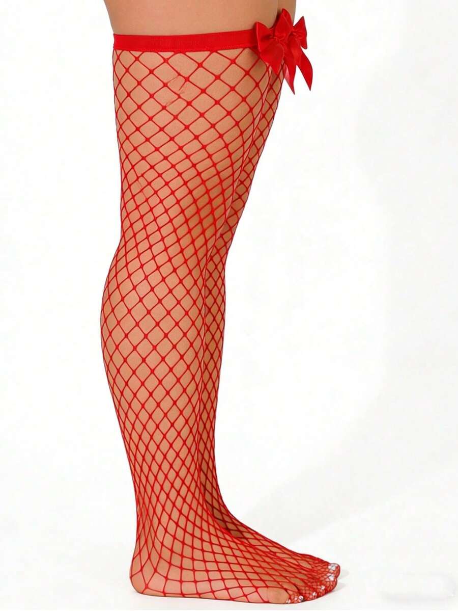 Netzstrümpfe mit Schleifendeko – Fishnet Stocking Women Bewertung und Preis